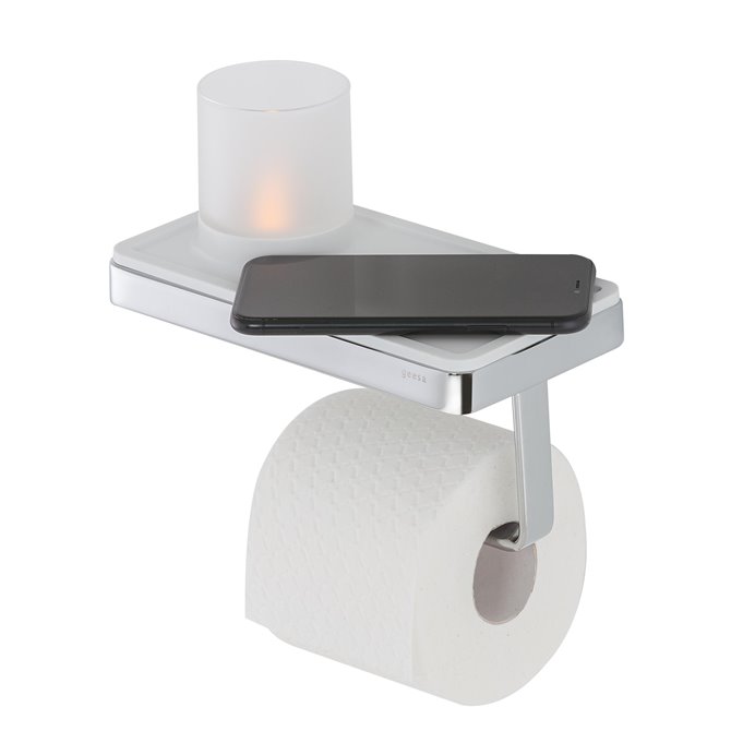 Geesa - Geesa Frame Toiletrolhouder met en (LED Wit / Chroom