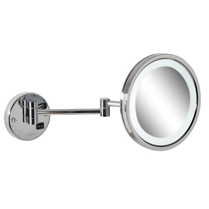 Geesa - Geesa Mirror Scheerspiegel 2-armig met LED-verlichting 3x  vergrotend ø 215 mm Chroom