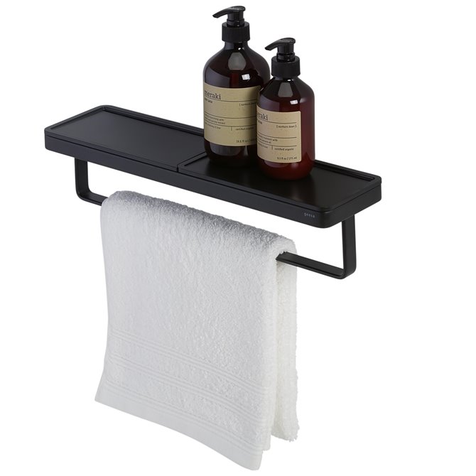 Geesa Geesa Frame Towel rail with shelf 40 cm Black